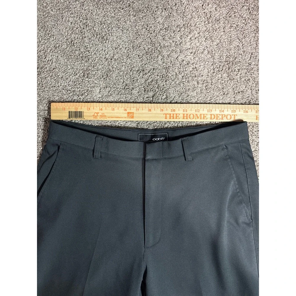 Oobe Mens Dress Pants 32x34 Charcoal Gray Flat Front Straight Leg Polyester